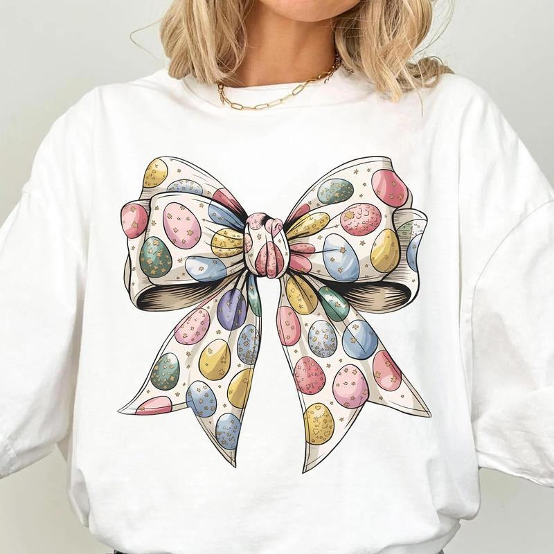 Easter Shirt, Happy Easter Sweatshirt, Coquette Easter Shirts, Easter Shirt, Easter T Shirt for Women Hoodie | TeeBloomCo.com