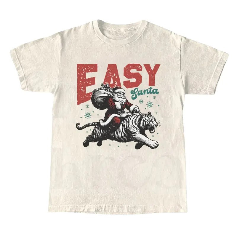 Easy Santa Christmas Shirt, Retro Santa Graphic Tee, Holiday XMAS T-shirt Hoodie, Sweatshirt | TeeBloomCo.com