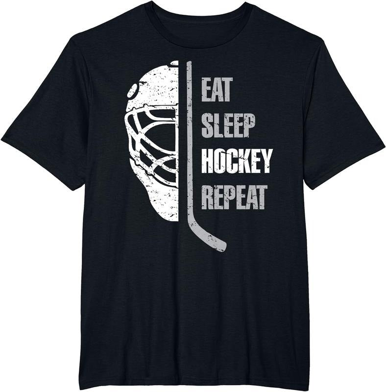 Eat Sleep Hockey Repeat Christmas For Teen Adult Hockey T-Shirt Menswear Top Clothing Day Hoodie, Sweatshirt | TeeBloomCo.com
