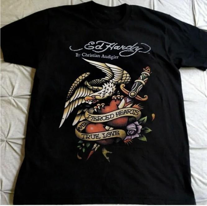 Ed Hardy Hearts Usa T Shirt Cotton Men Hoodie, Sweatshirt | TeeBloomCo.com