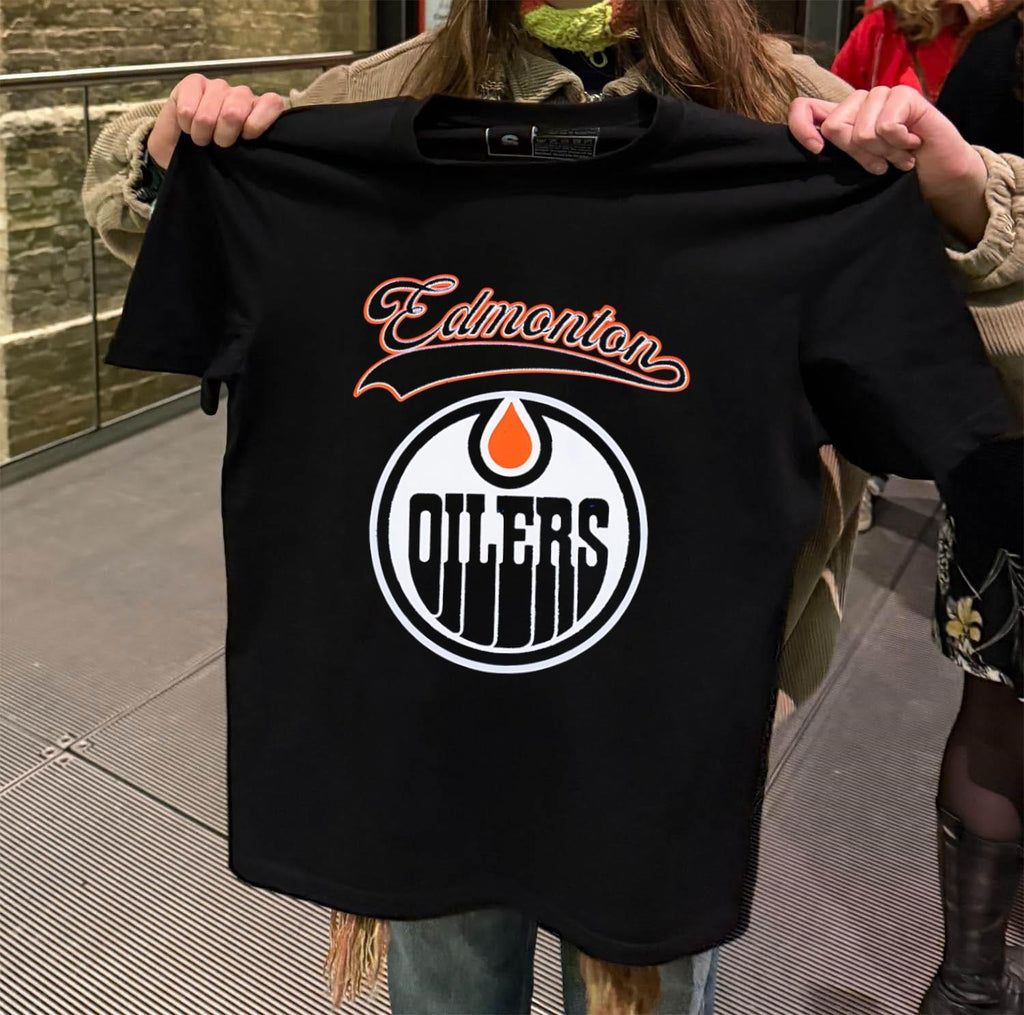 Edmonton Oilers Hockey Team Circular Logo Sports Fan shirt