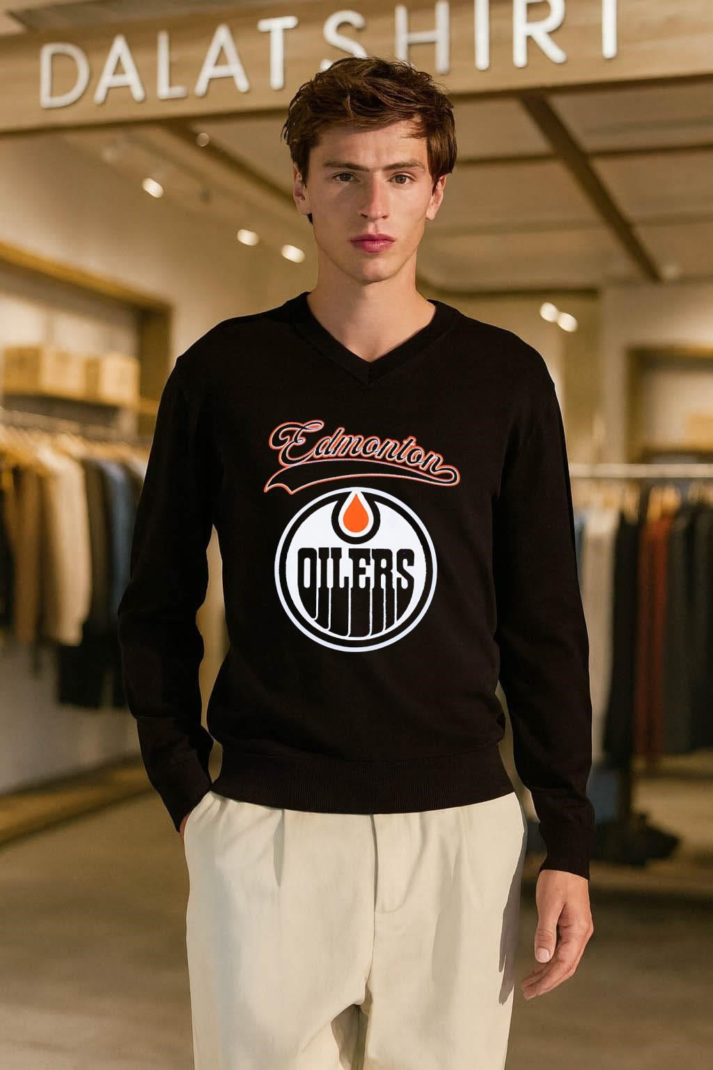 Edmonton Oilers Hockey Team Circular Logo Sports Fan shirt