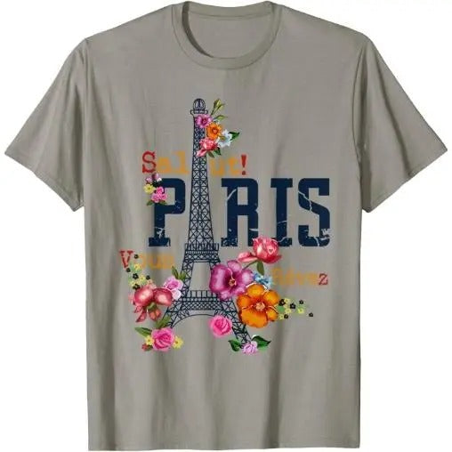 Eiffel Tower Paris Shirt Salut Flowering Paris France shirt T-Shirt Made in USA Hoodie, Sweatshirt | TeeBloomCo.com