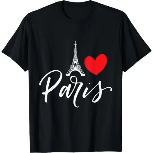 Eiffel Tower a Heart from Paris with Love to France T-Shirt Made in USA Hoodie, Sweatshirt | TeeBloomCo.com