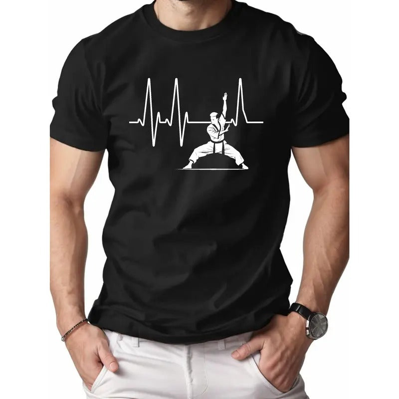 Electrocardiogram Martial Artist Pure Cotton Men's Tshirt Comfort Fit Made in USA Hoodie, Sweatshirt | TeeBloomCo.com