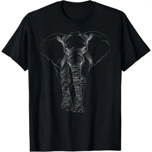 Elephant Dot line Art Portrait Sketch Drawing - Elephant T-Shirt Made in USA Hoodie, Sweatshirt | TeeBloomCo.com