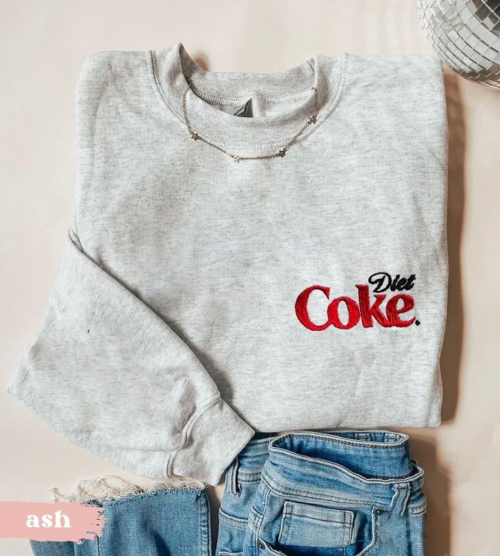 Embroidered Diet Coke Sweatshirt, Diet Coke Lover Hoodie, I need a Diet Coke Shirt, Soda Fan Sweatshirt | TeeBloomCo.com