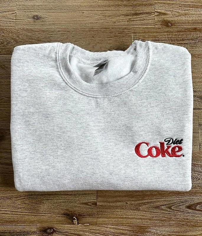 Embroidered Diet Coke Sweatshirt, Embroidered I Need A Diet Coke Tee Shirt, Funny Coke Sweater, Diet Coke Shirt, Diet...