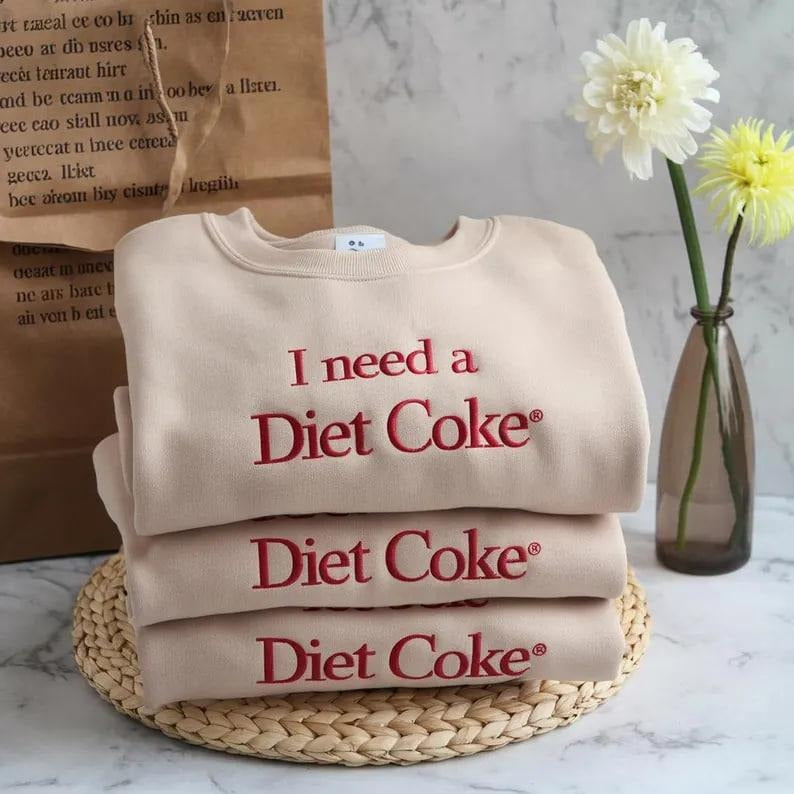 Embroidered I Diet Coke Sweatshirt T Shirt Hoodie | TeeBloomCo.com