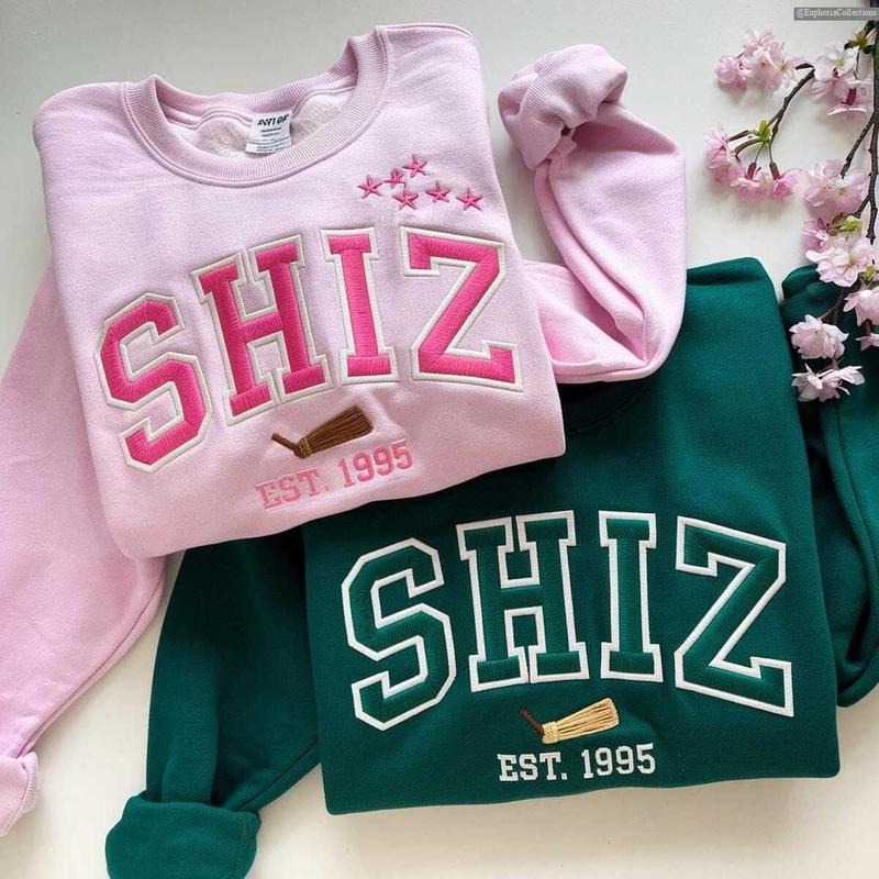 Embroidered Shiz Sweatshirt, Hoodie, Tee, Wicked Movie Wizard Shiz University Shirt, Best Wickeds Movie Lover Gif ,...