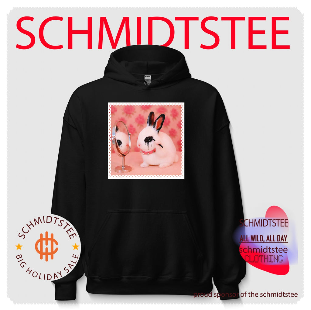Emo Bunny Applying Makeup goth rabbit alternative aesthetic shirt