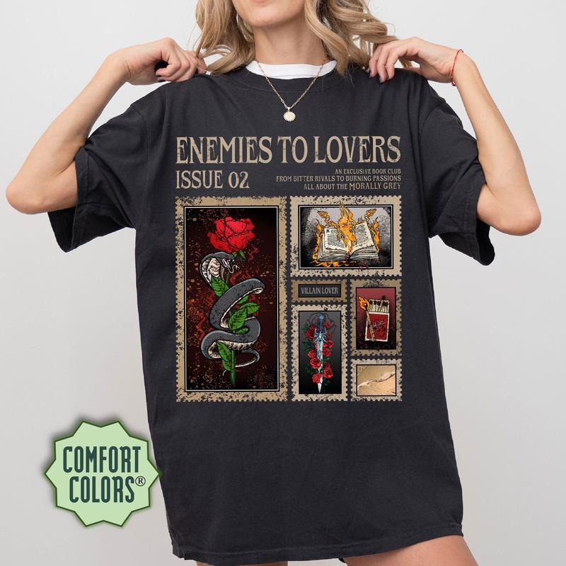 Enemies To Lovers T-Shirt, Bookish Shirt, Dark Academia Shirt, Dark Romance shirt, Smut Reader Book Club Gift, Book Lover...