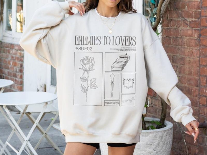 Enemies to Lovers Sweatshirt Retro Reader Sweatshirt Romantasy Sweatshirt Morally Grey Dark Romance Hoodie Smut Reader...
