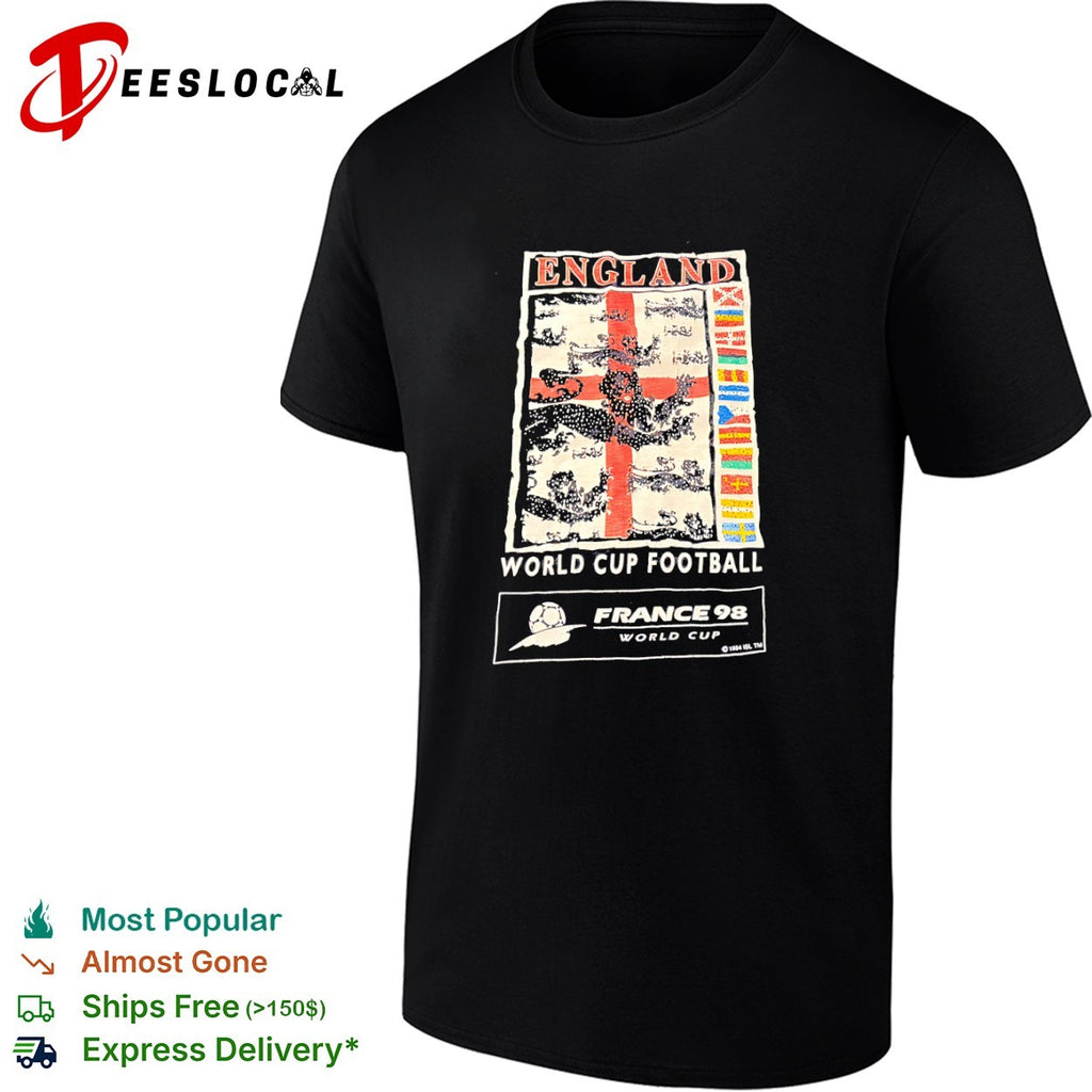 England World Cup Football France 98 World Cup 1994 ISL TM graphic football shirt