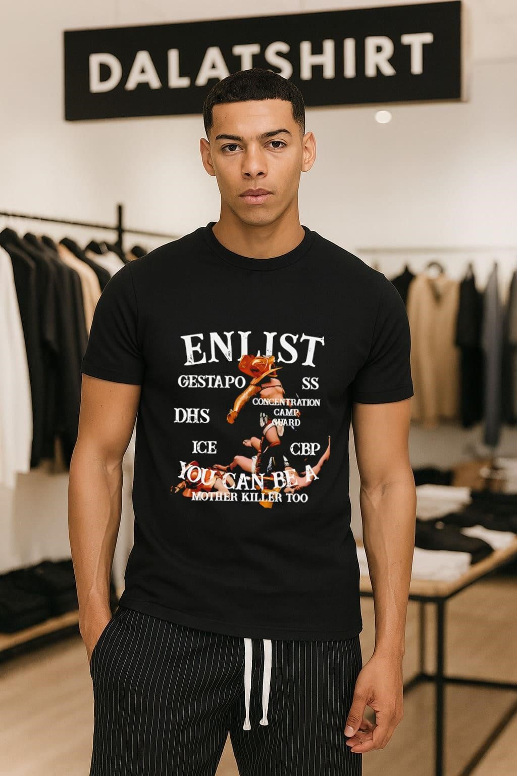 Enlist Gestapo SS DHS concentration camp guard mother killer shirt