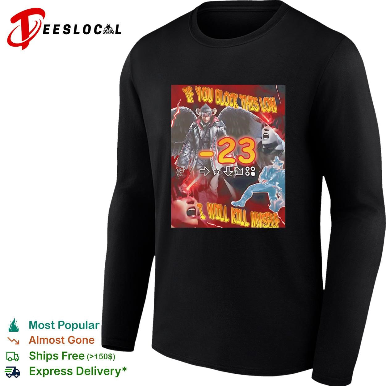 If you block this low it’s over for me retro fighting game taunt meme shirt