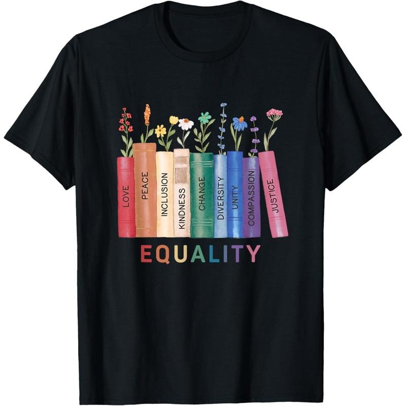 Equality Flower Books Equal Rights Social Justice Feminist T-Shirt made in usa Hoodie, Sweatshirt | TeeBloomCo.com