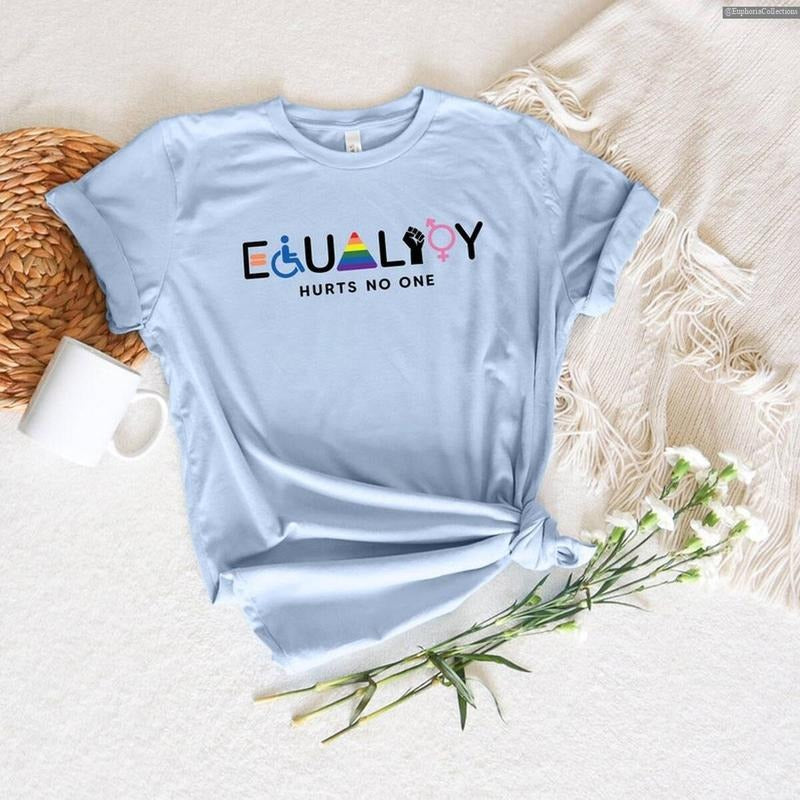 Equality Hurts No One Sweatshirt, Hoodie, T-Shirt, Equal Rights LGBTQ Rainbow Hoodie, Human Rights BLM Shirt, Social...