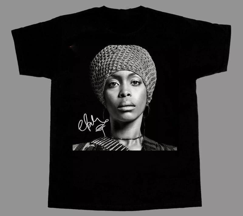Erykah Badu Signature T-Shirt Short Sleeve Cotton Black Women Men Hoodie, Sweatshirt | TeeBloomCo.com