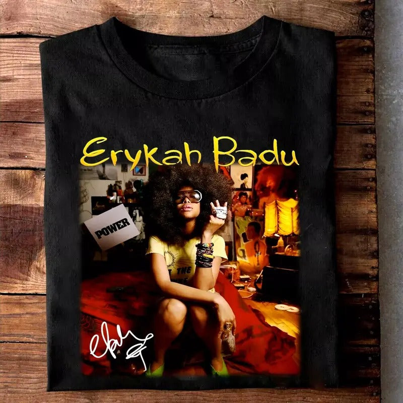 Erykah Badu Singer Shirt New Popular Unisex S-5XL T-Shirt Crewneck Cotton Crewneck Cotton Hoodie, Sweatshirt | TeeBloomCo.com