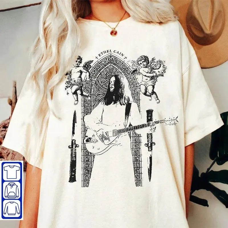 Ethelcaain Vintage T Shirt, Indie Rock Fan Merch, Gothic Clothing, Preaachers Daughter, Unisex Sweater Pullover Tee...