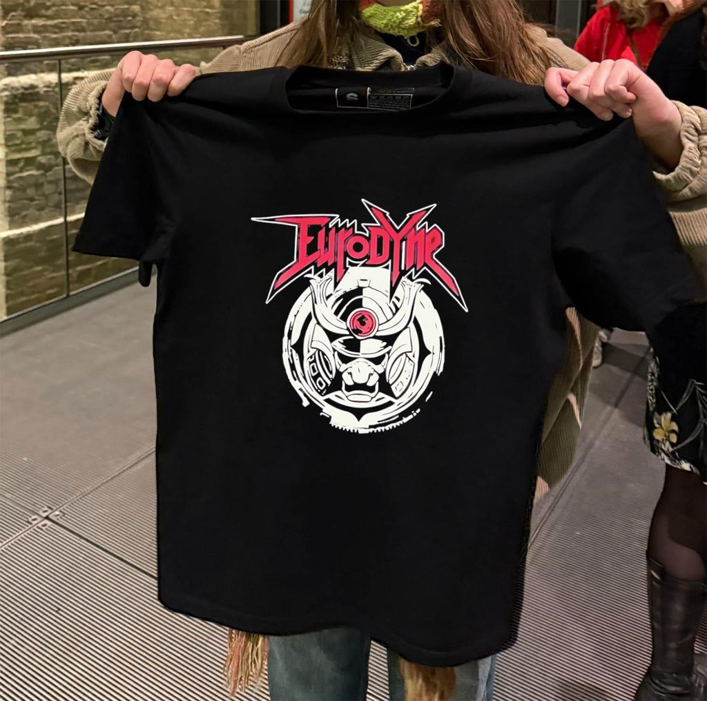 Eurodyne Samurai Cyberpunk Oni Mask Logo shirt