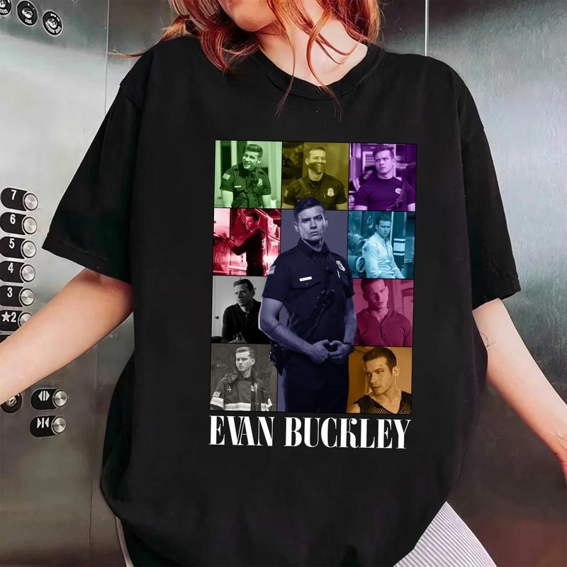 Evan Buckley E.Ra Tour T Shirt, Homage Eddie Diaz 90s Tee Shirt, Movie Character Shirt, Fiction Character, 9 1 1 Evan...