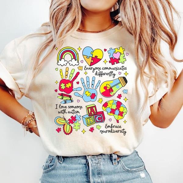 Everyone Communicates Differently Shirt, Autism Shirt, Autism Month Shirt, Autism Mom Shirt Hoodie, Sweatshirt