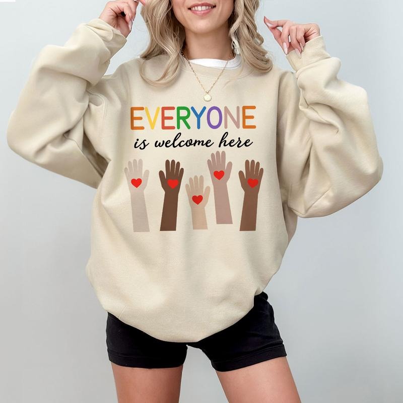 Everyone Is Welcome Here Shirt, Special Education Teacher Tee, Inclusive Counselor Sweatshirt, Classroom Kindness Shirt...