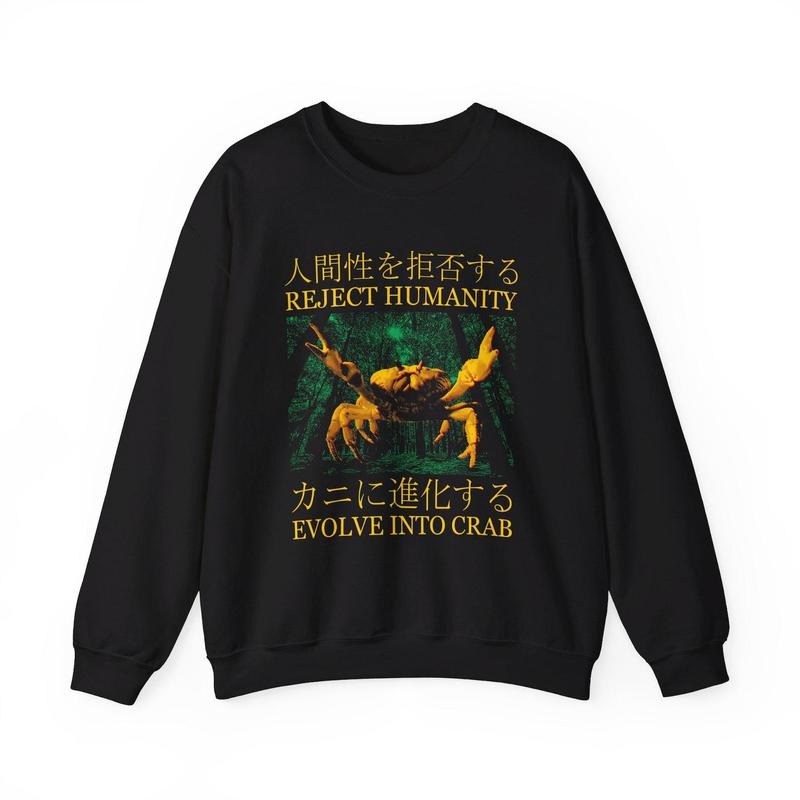 Evolve Into Crab Japanese Vintage Sweatshirt T-Shirts, Hoodie | TeeBloomCo.com