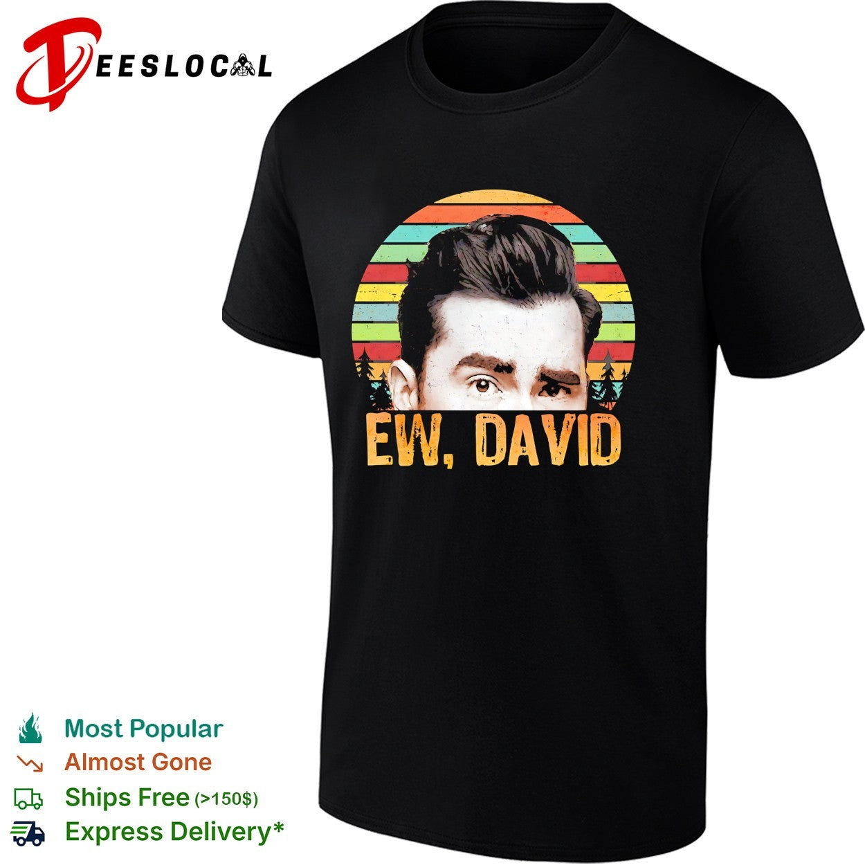 Ew David vintage portrait colorful sunset quote text shirt