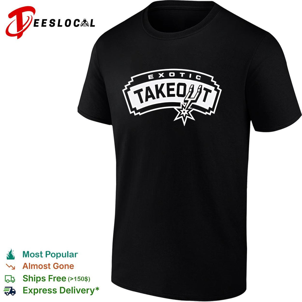 Exotic Takeout San Antonio Spurs Logo Parody Graphic Retro Font Finals 2026 shirt