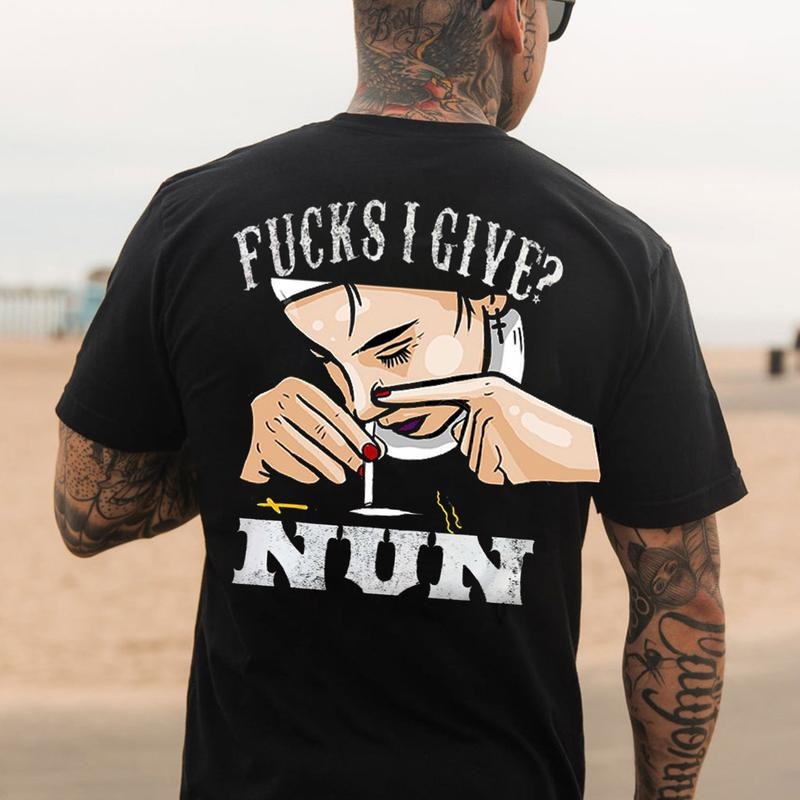 F@CKS I GIVE NUN Smoking Black Print T-Shirt Hoodie, Sweatshirt | TeeBloomCo.com