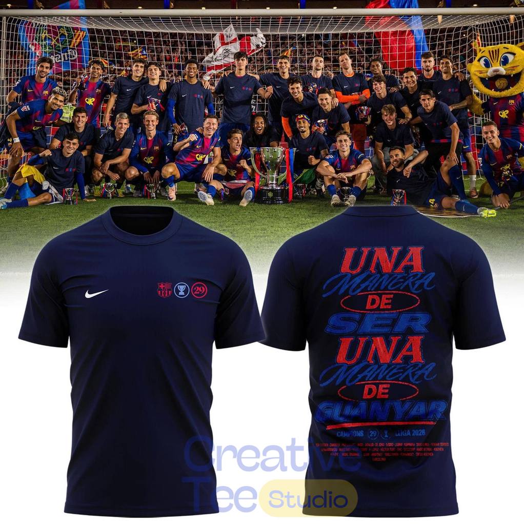 FC Barcelona 2025-26 La Liga Champions Celebration T-Shirt
