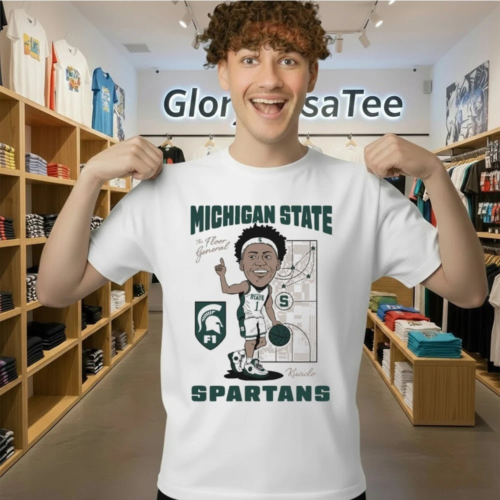 FLOOR GENERAL Michigan State Spartans Graphic Shirt