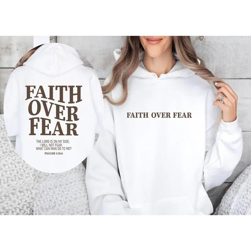 Faith Over Fear Christian Sweatshirt-Hoodie,Christian Sweatshirt,Jesus Hoodie T-Shirts | TeeBloomCo.com