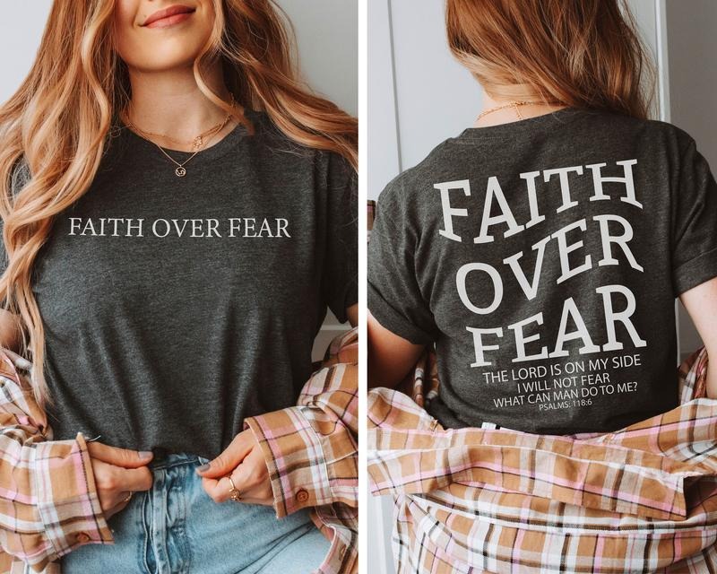 Faith Over Fear Tshirt Inspirational Christian Shirt Motivational Shirt Christian Shirt Christian Shirts Faith T-shirt...