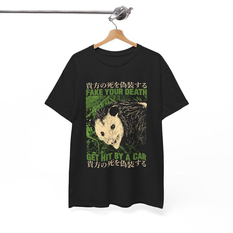Fake Your Death Opossum Green Vintage T-Shirt Hoodie, Sweatshirt | TeeBloomCo.com