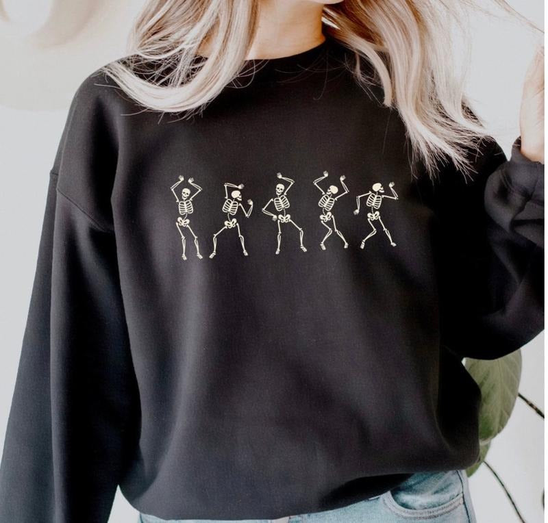 Fall Shirt, Dancing Skeleton Shirt, Happy Halloween T-shirt, Halloween Tee Sweatshirt Hoodie | TeeBloomCo.com