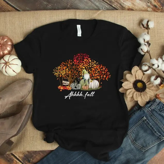 Fall Sweatshirt, Fall Shirt, Ahh Fall Shirt, Fall Season Shirt, Fall Leaves Shirt, Fall Gnome Shirt, Pumpkin Shirt,...