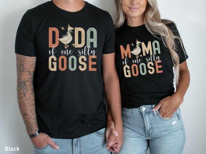 Family Matching Silly Goose Birthday Shirts Goose Theme 1st Birthday Outfit Funny Goose T-shirts First Birthday Mama...