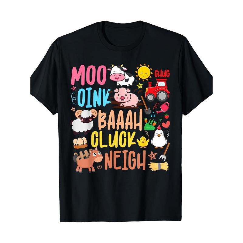 Farm Animal Sounds Graphic Tee for Men - 100% Cotton, Short Sleeve, Crew Neck T-Shirt | Casual & Comfortable Fit Made in...