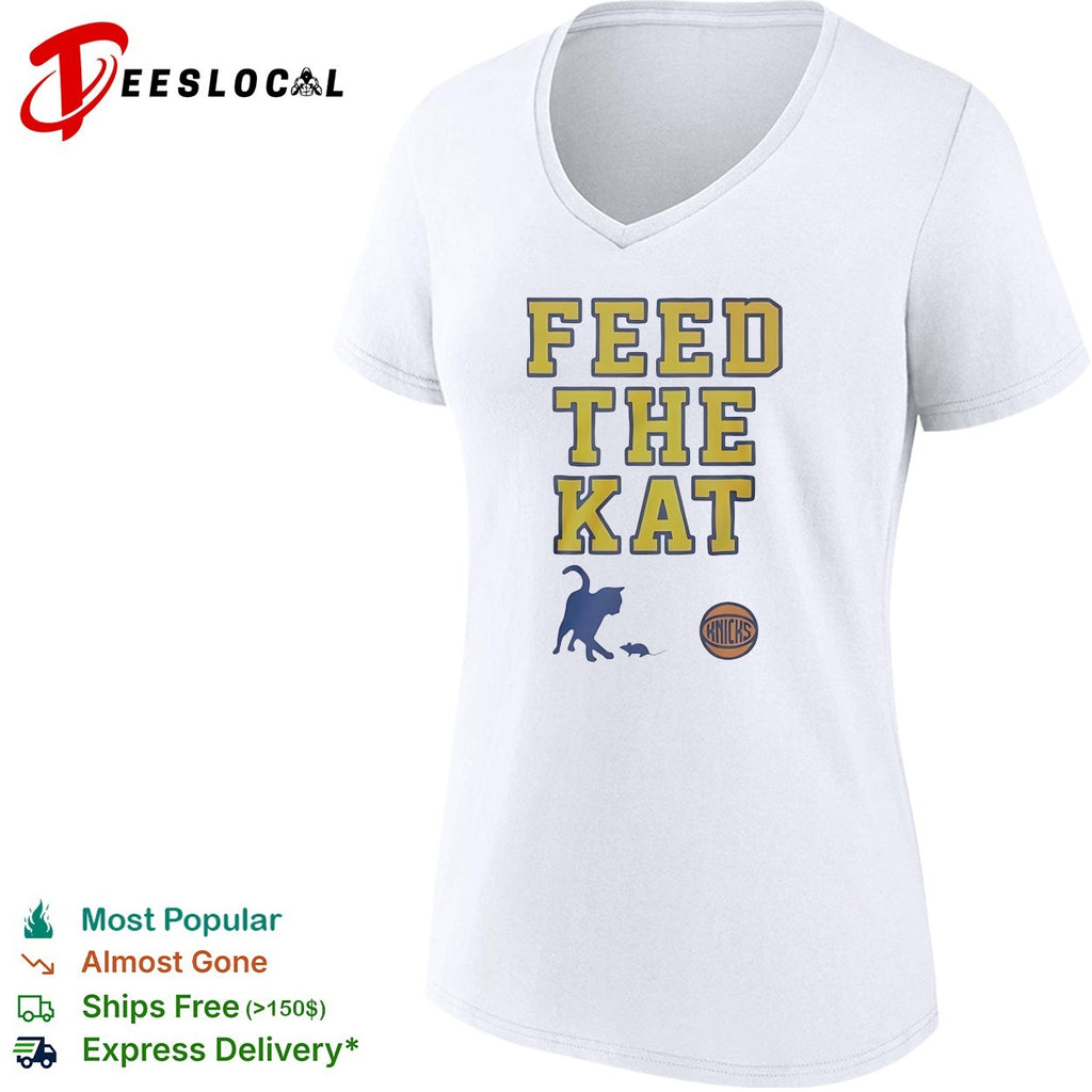Feed the Kat New York Knicks cat fan slogan shirt