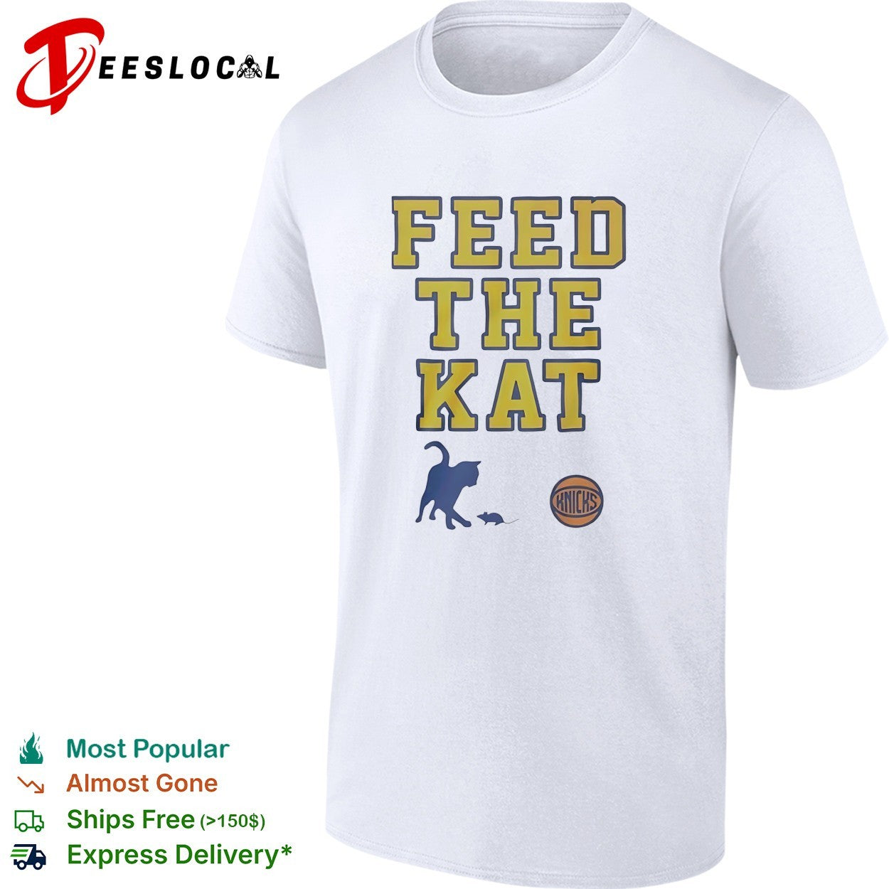 Feed the Kat New York Knicks cat fan slogan shirt