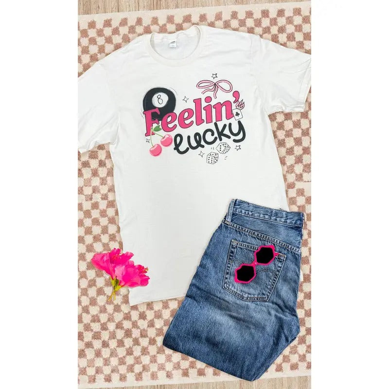 Feeling Lucky Graphic T-Shirt Hoodie, Sweatshirt | TeeBloomCo.com
