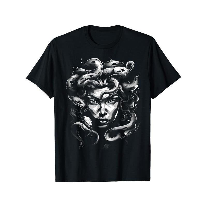 Female Snake Myth Greek Art Painting Illustration T-Shirt Made in USA Hoodie, Sweatshirt | TeeBloomCo.com