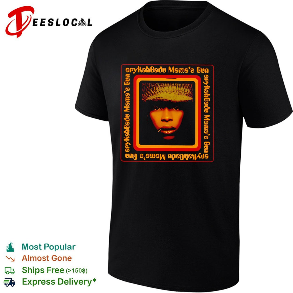 Female neo-soul artist iconic album portrait earth-tone framed record art shirt