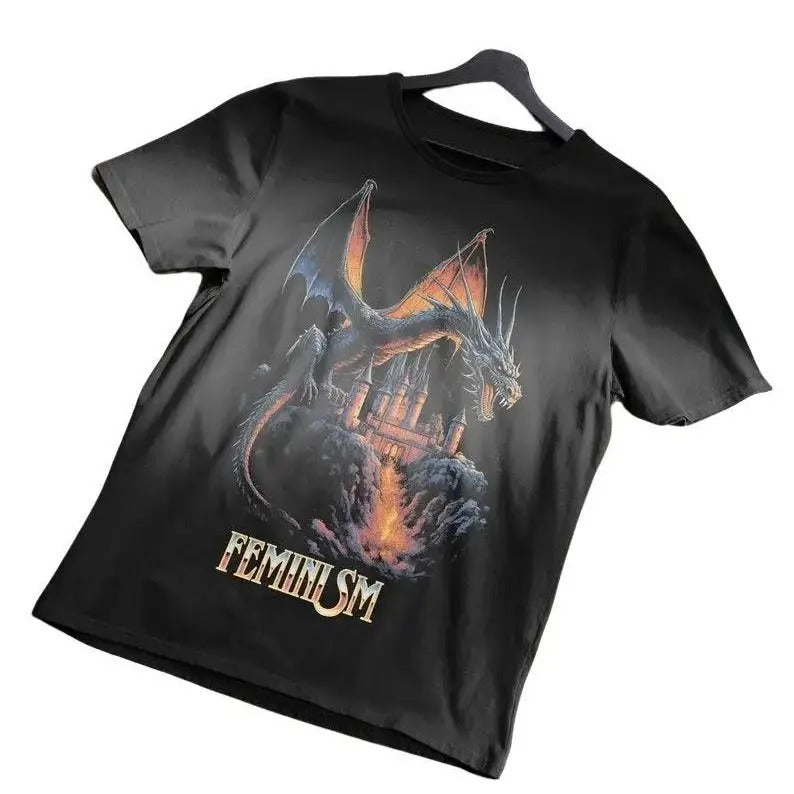 Feminismmm Dragonn Fantasy T-Shirt High Quality Soft Tee-shirt Mens Graphic Tshirt Hoodie, Sweatshirt | TeeBloomCo.com