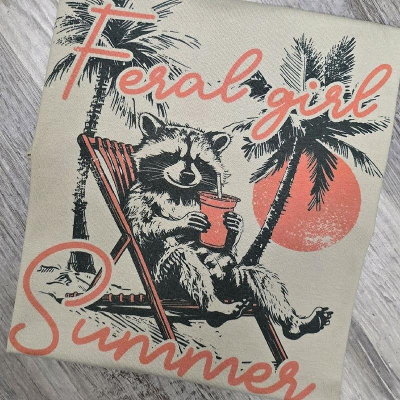 Feral girl Summer Graphic Tee or Sweatshirt shirts women Hoodie | TeeBloomCo.com