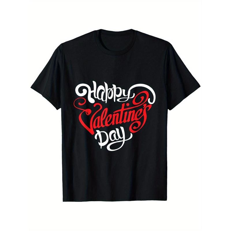 Festive Fun, Valentine's Day Sweetheart T-Shirt - Soft Cotton, Casual Short Sleeve, Crew Neck for Men & Women